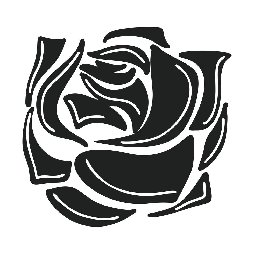 Decorative rose icon, simple style vector