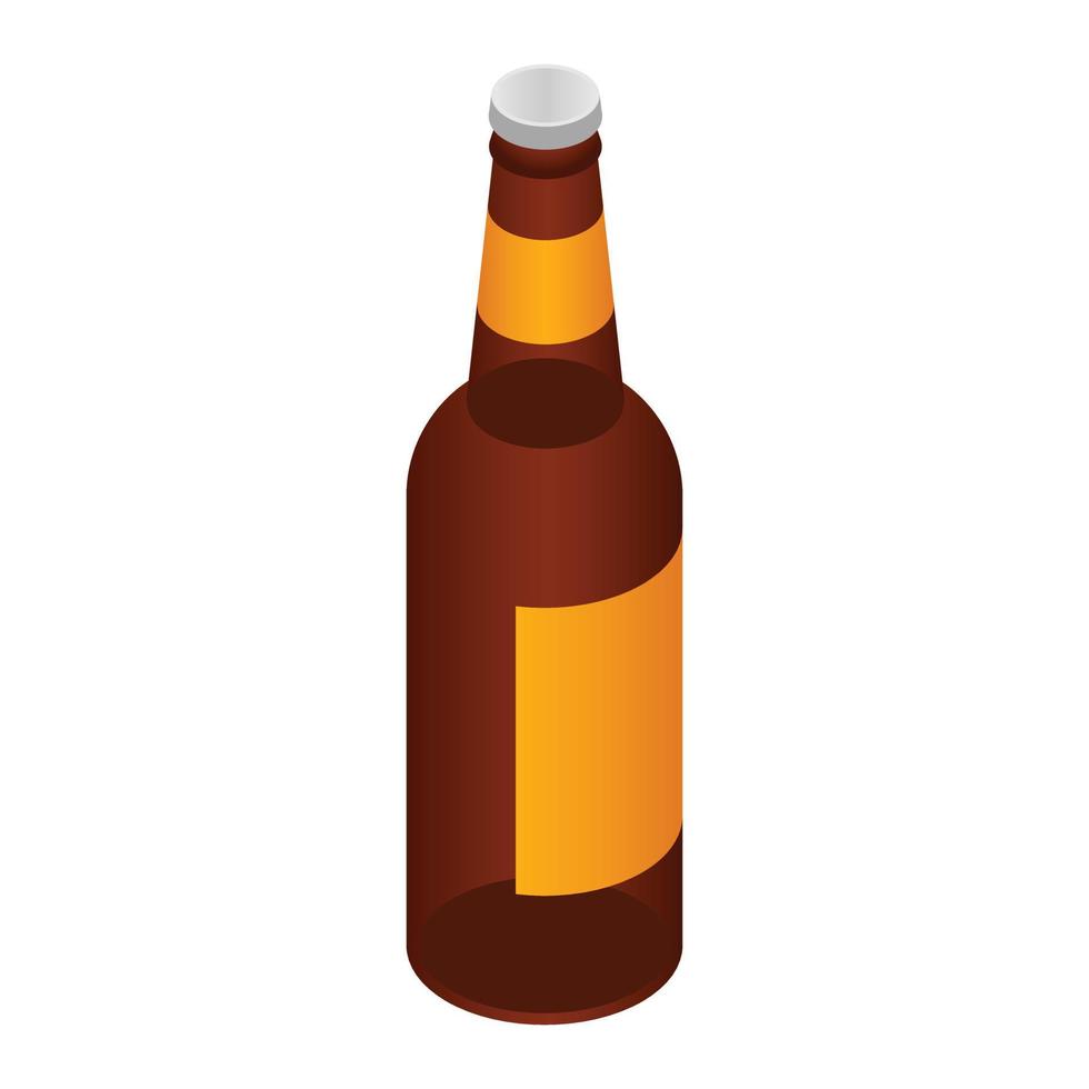 Bottle of beer icon, isometric style vector