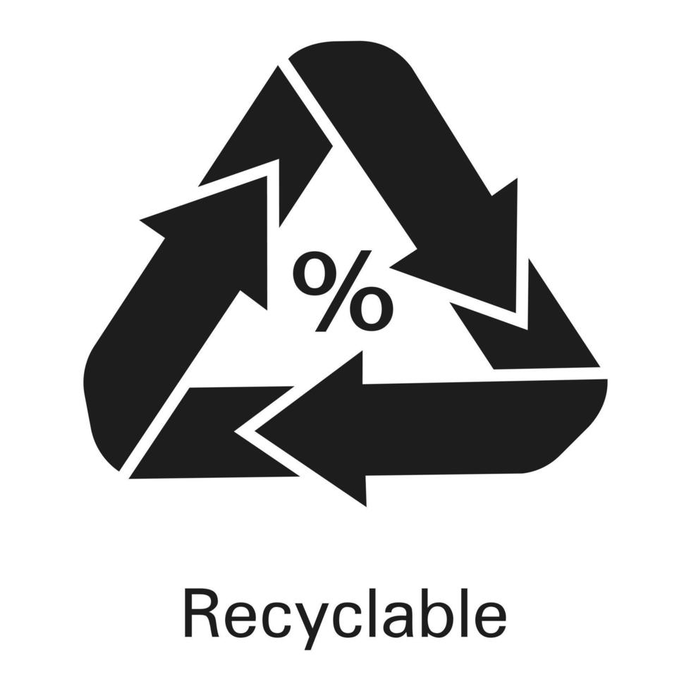 Recyclable icon, simple style vector