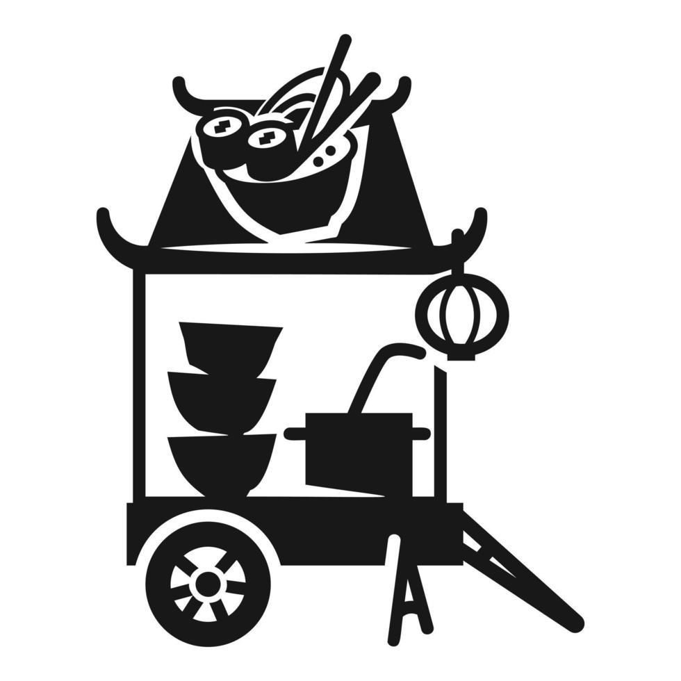 Sushi street cart icon, simple style vector