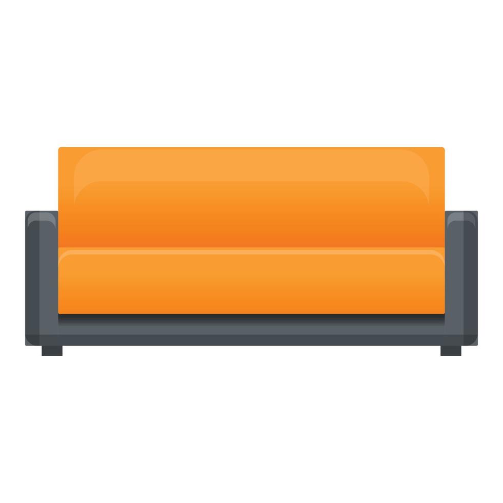 Textile sofa icon, cartoon style vector