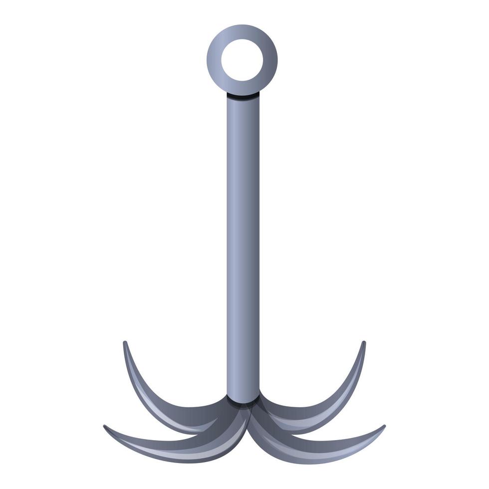 Climb hook icon, cartoon style vector