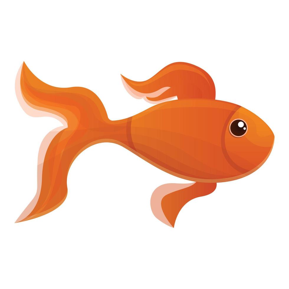 Goldfish icon, cartoon style vector