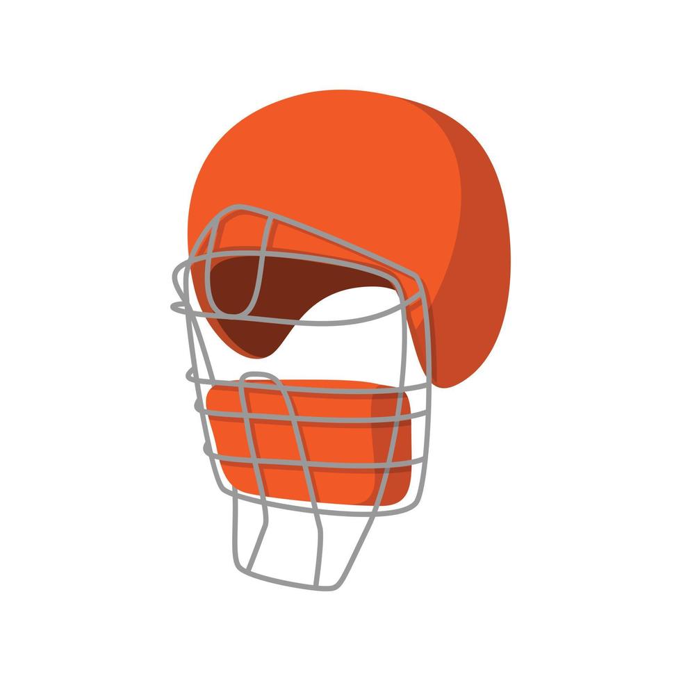 Baseball catcher helmet cartoon icon vector