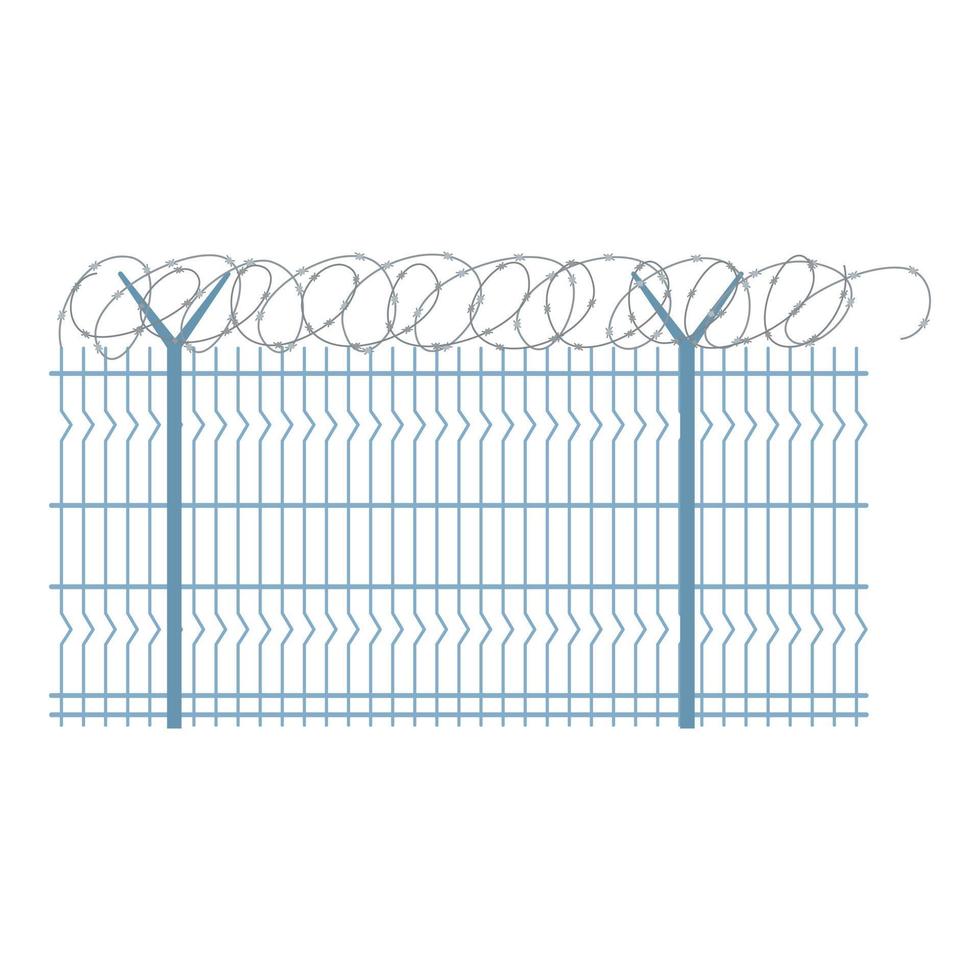 Border metal fence icon, flat style vector