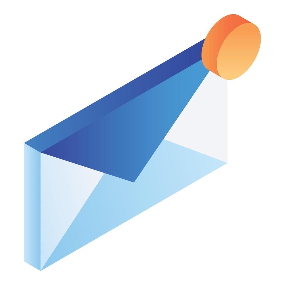 New email icon, isometric style vector