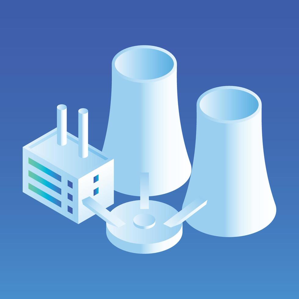 Eco power plant icon, isometric style vector