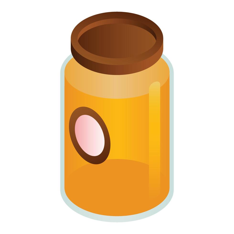 Clover honey jar icon, isometric style vector