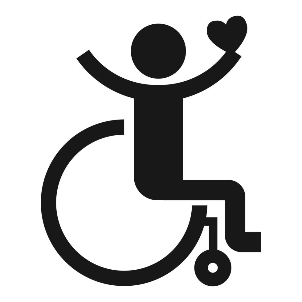 Adult wheelchair icon, simple style vector