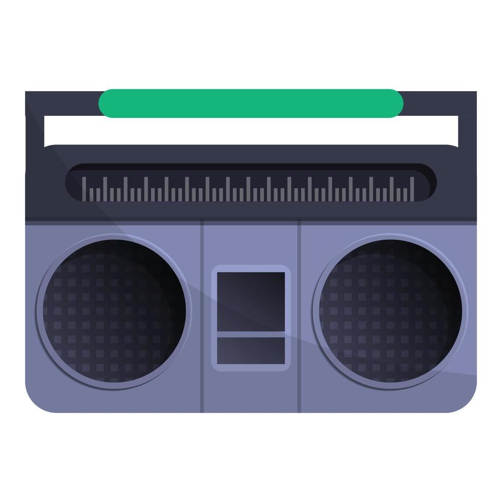 Retro boom box icon, cartoon style vector