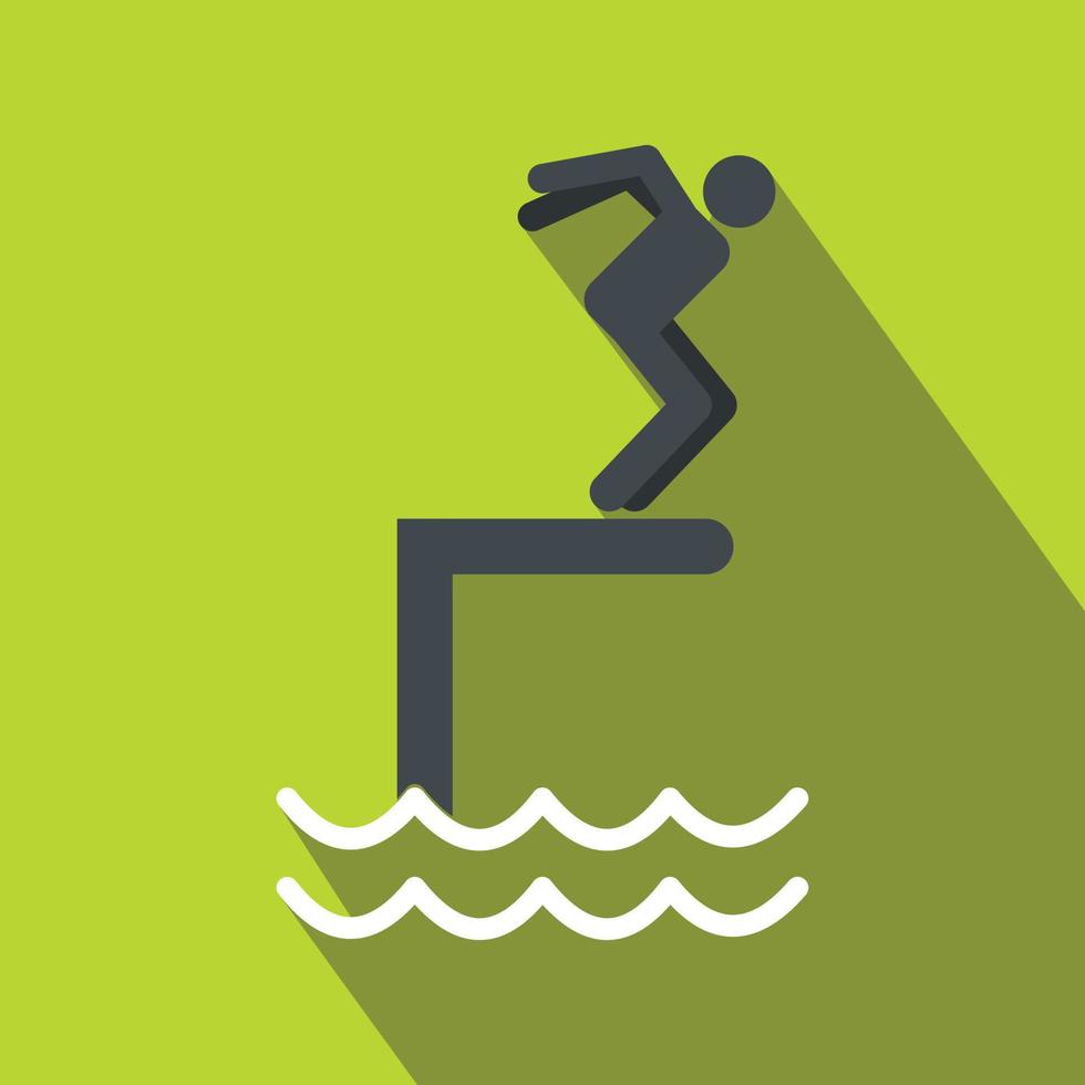 Jumping in a pool flat icon vector