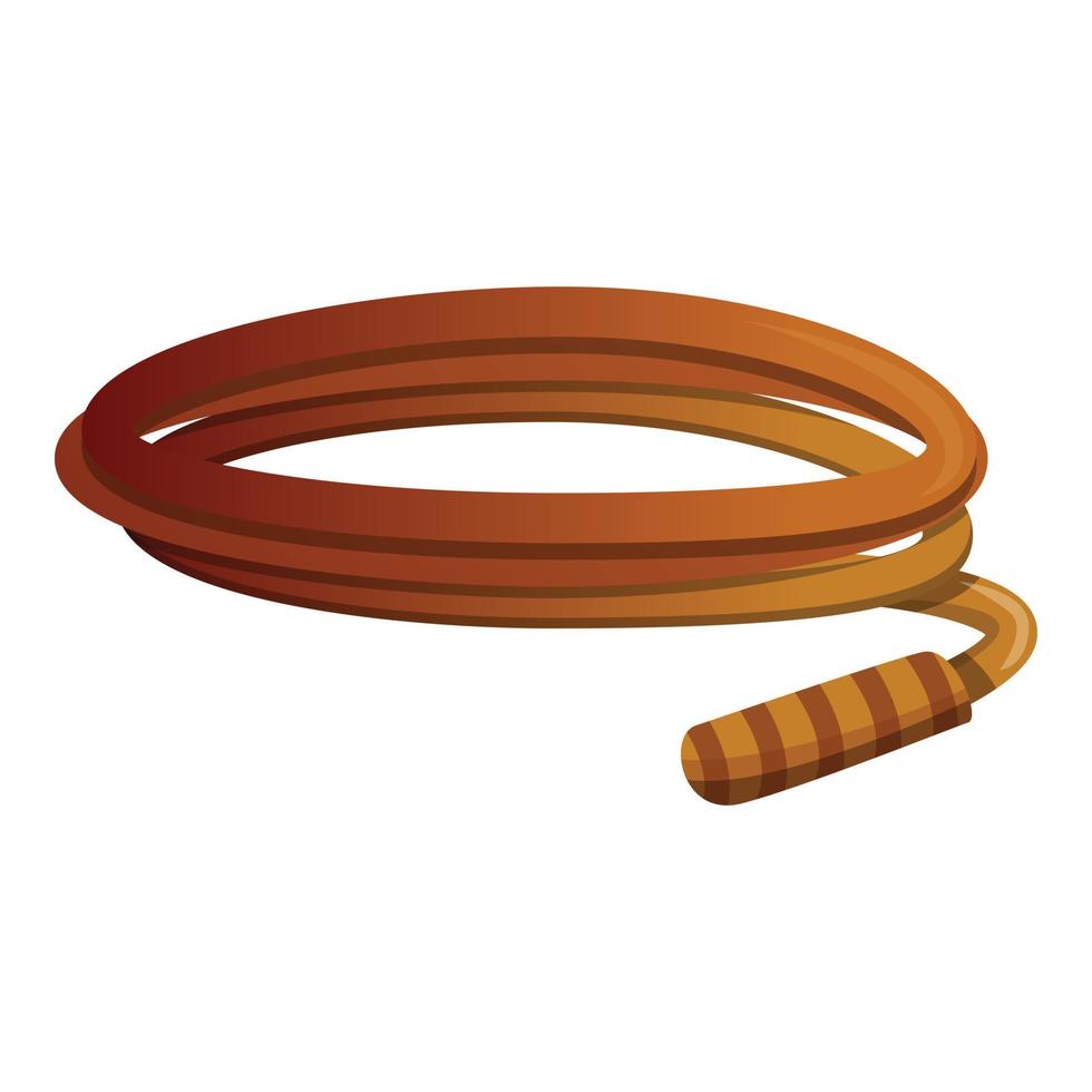 Whip cowboy icon, cartoon style vector