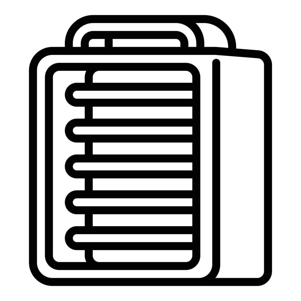 Ir electric heater icon, outline style vector