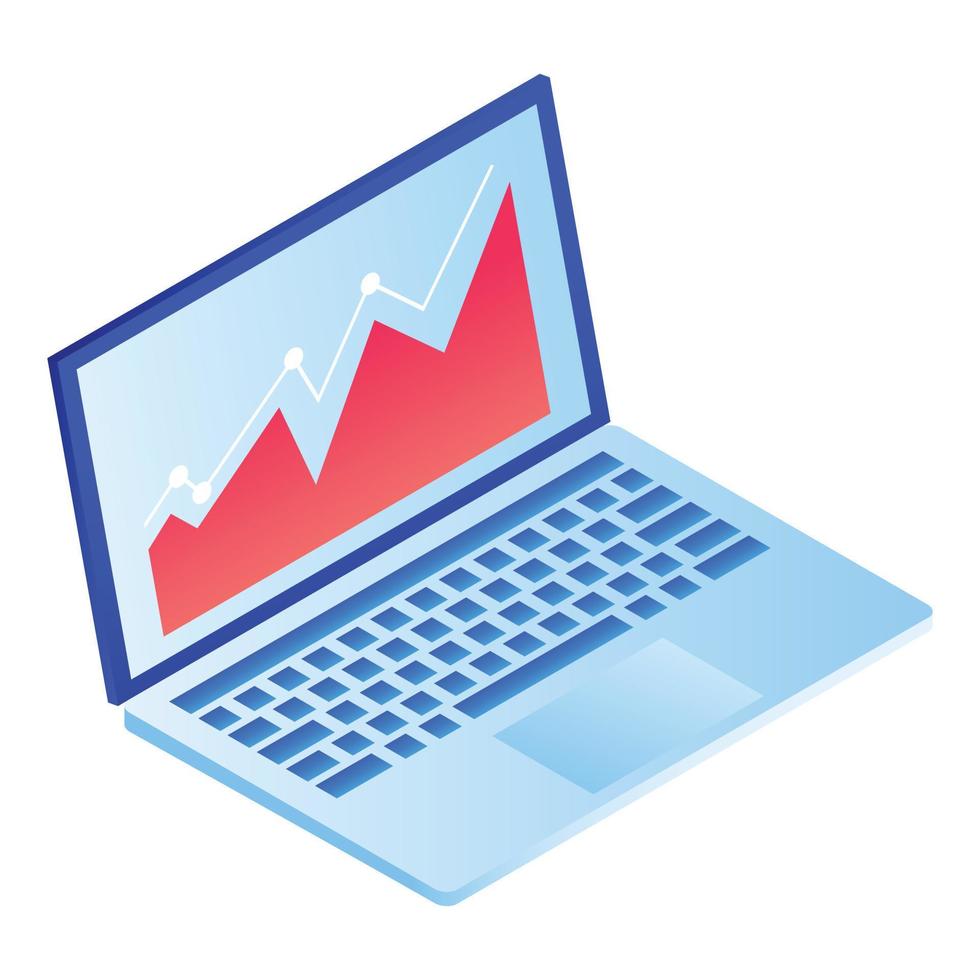 Laptop icon, isometric style vector