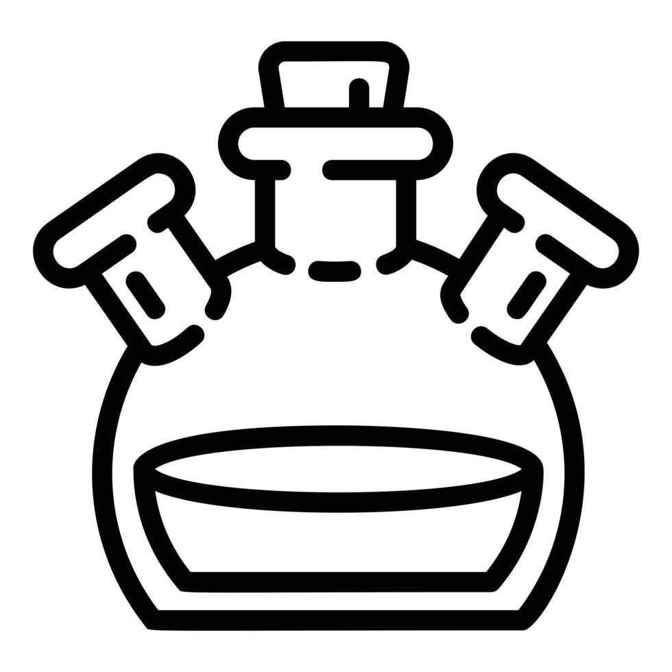 Triple flask icon, outline style vector