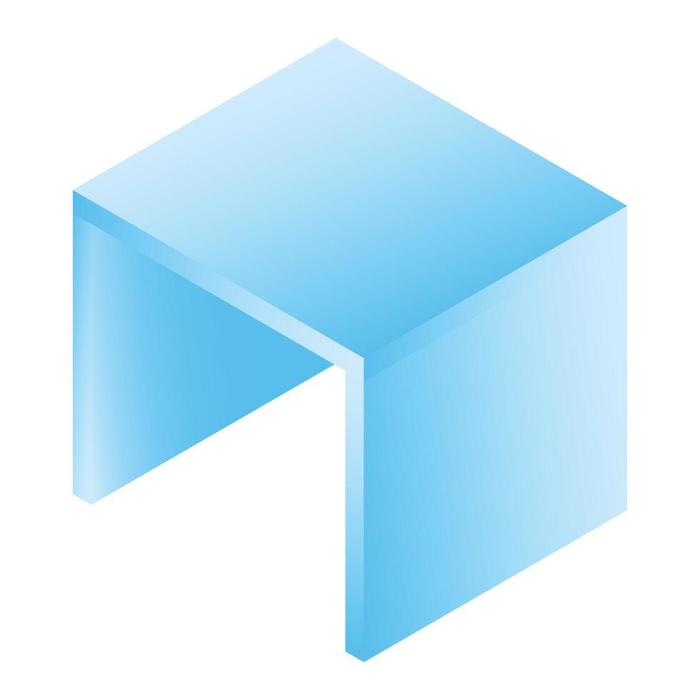 Cube table icon, isometric style vector