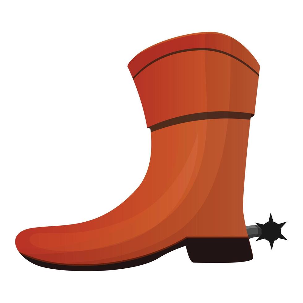 Cowboy boot icon, cartoon style vector