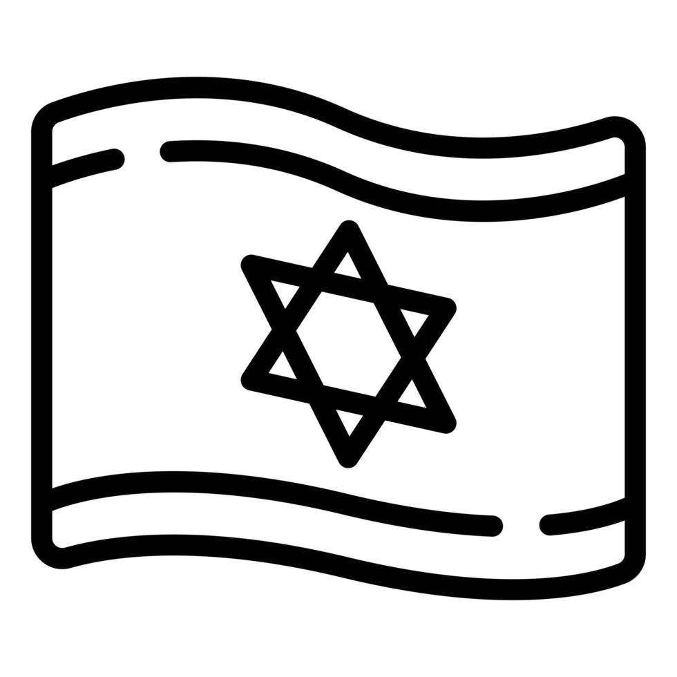 Israel flag icon, outline style vector