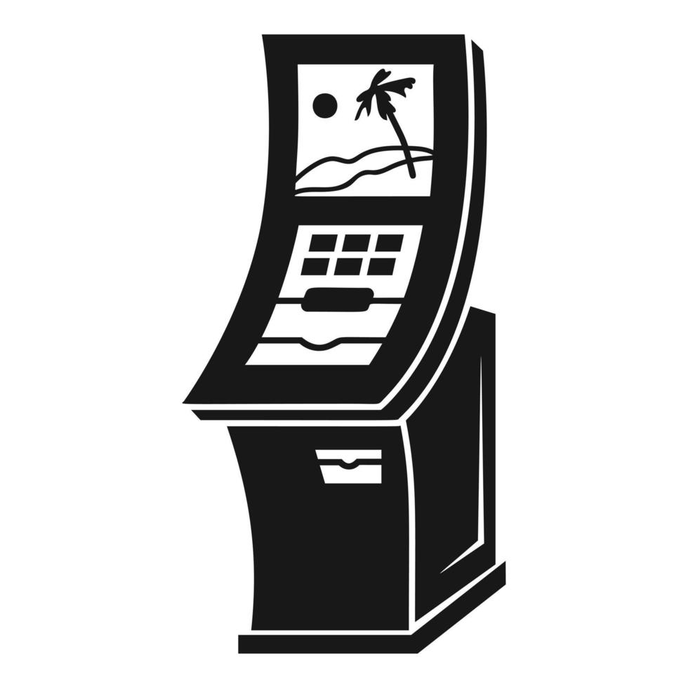 Interactive monitor icon, simple style vector