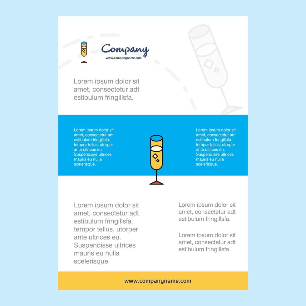 Template layout for Glass comany profile annual report presentations leaflet Brochure Vector Background