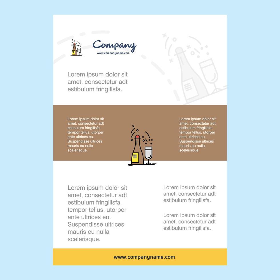 Template layout for Drinks comany profile annual report presentations leaflet Brochure Vector Background