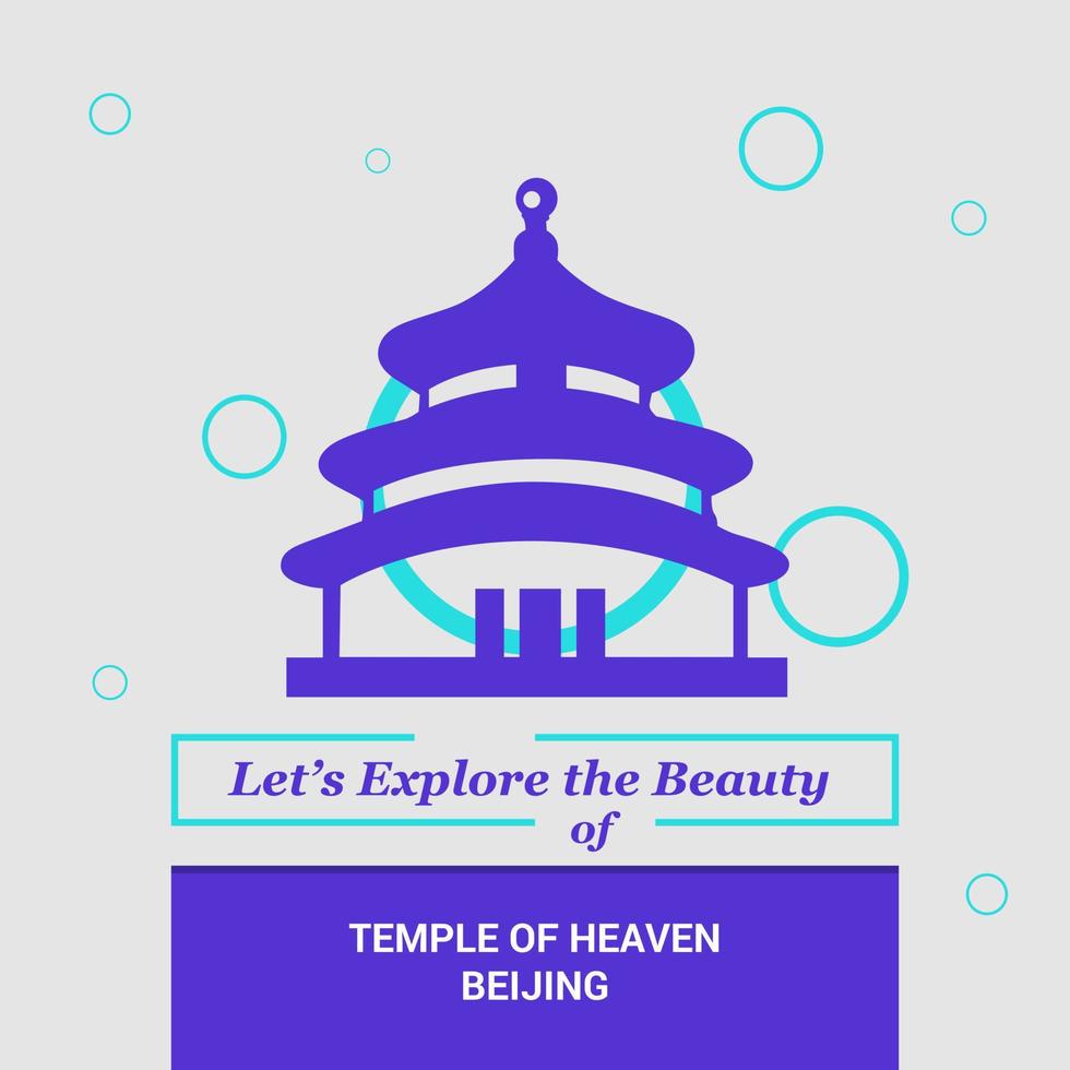 Lets Explore the beauty of Temple of Heaven Beijing China National Landmarks vector