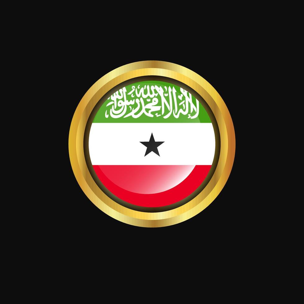 Somaliland flag Golden button vector