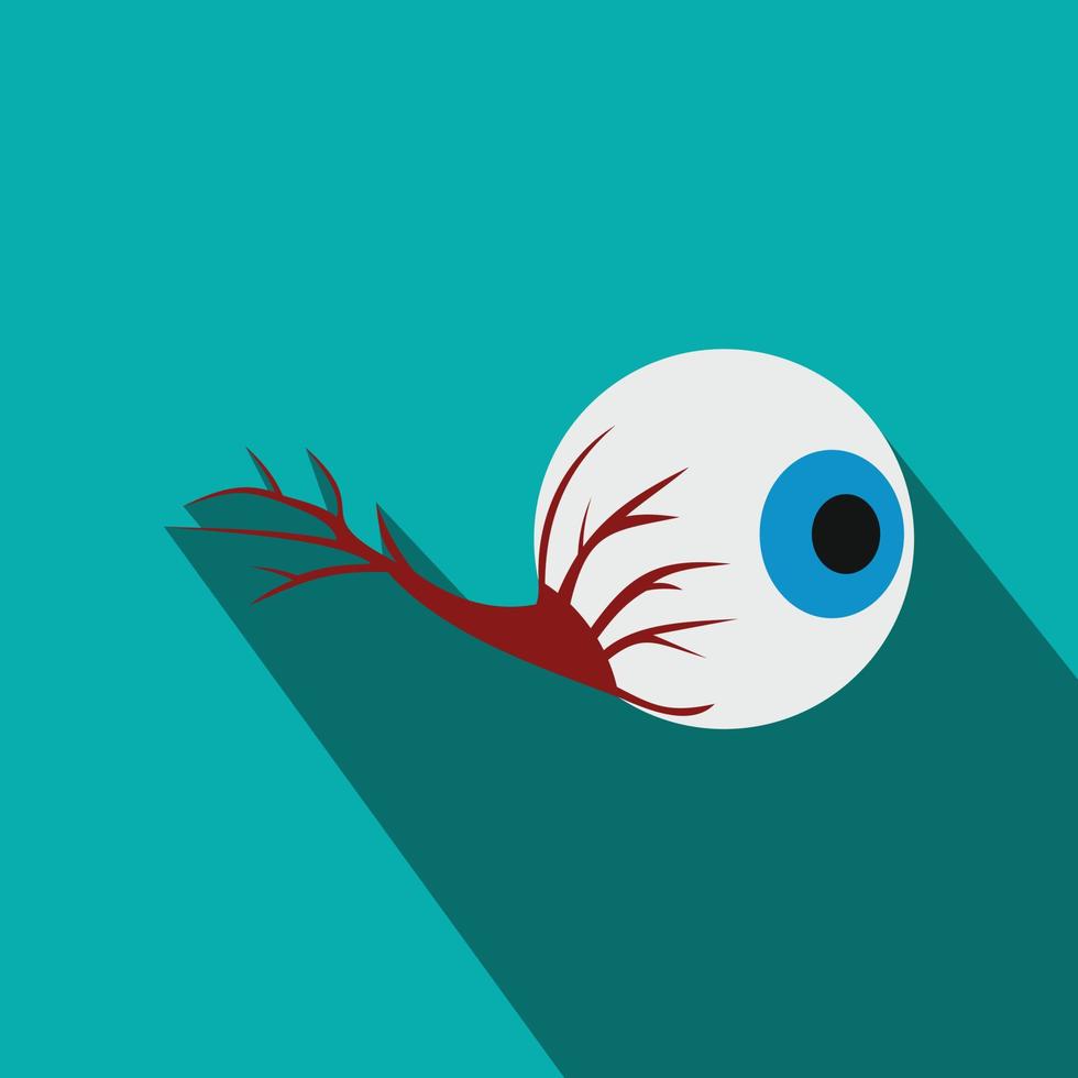 Eyeball flat icon with shadow vector
