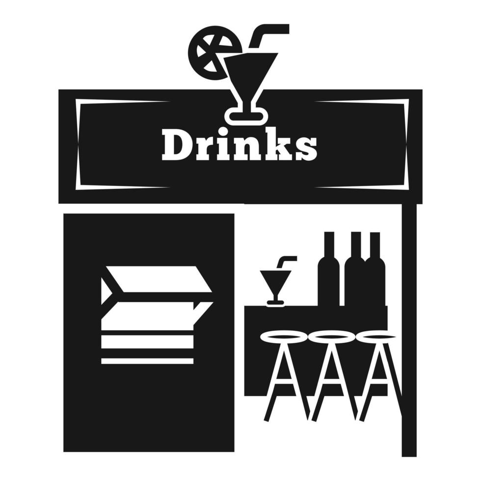 Drink street kiosk icon, simple style vector