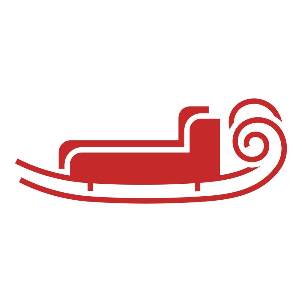 Santa sleigh icon, simple style vector