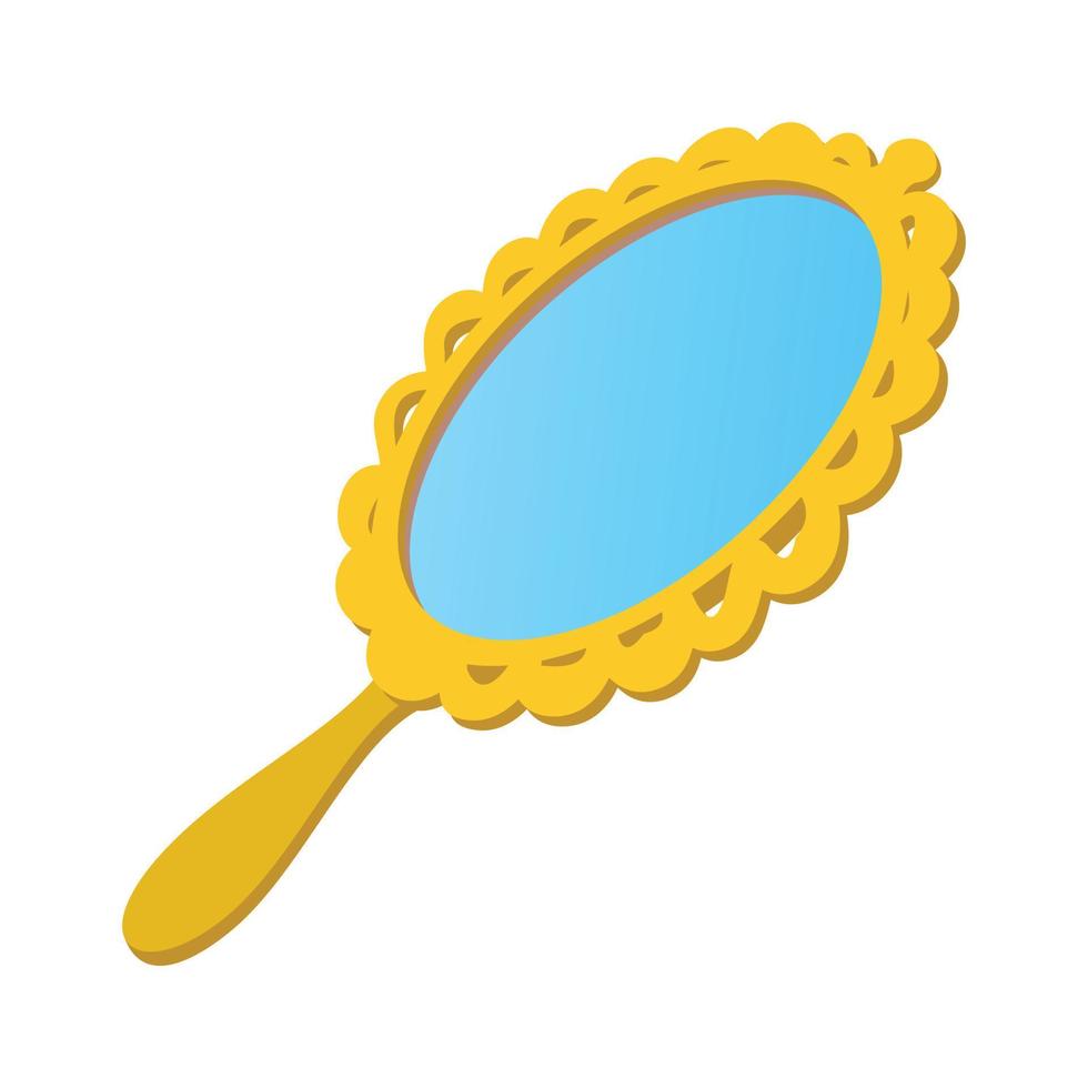 Vintage hand mirror cartoon icon vector