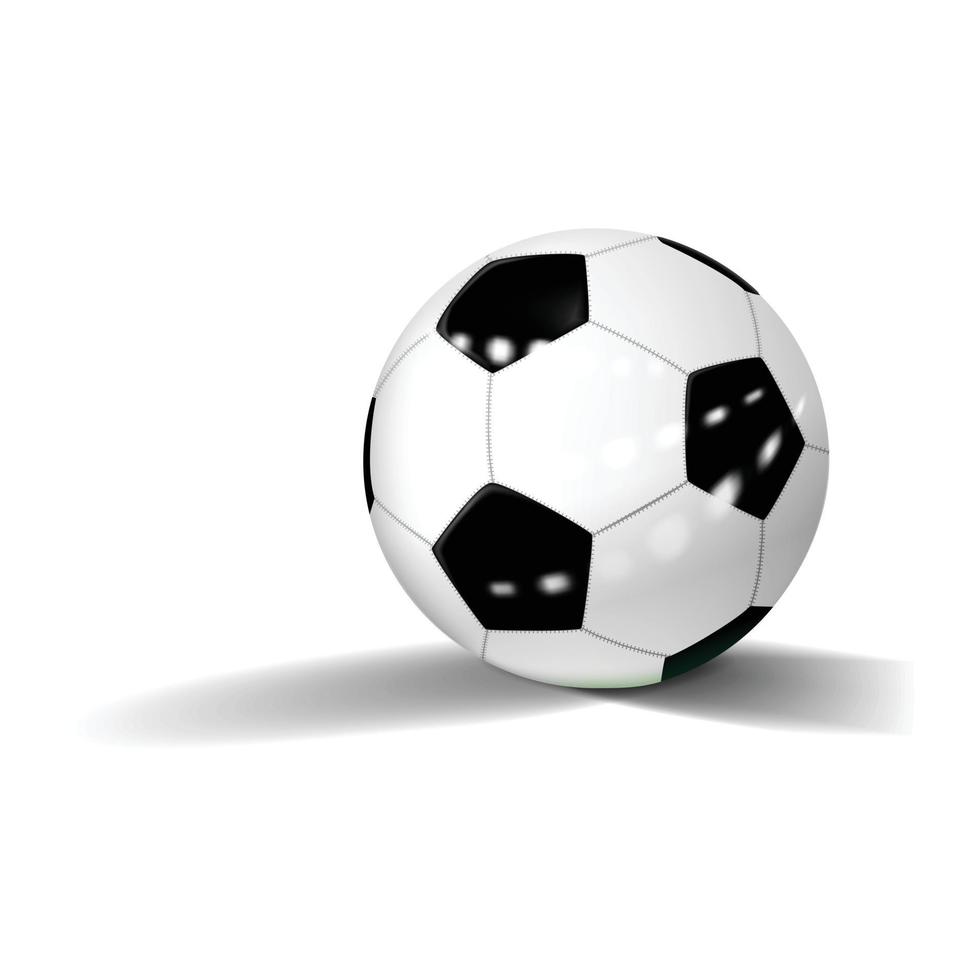 Soccer ball icon, realistic style vector