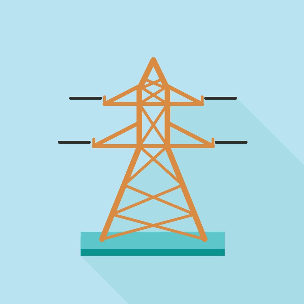 Electric tower icon, flat style vector