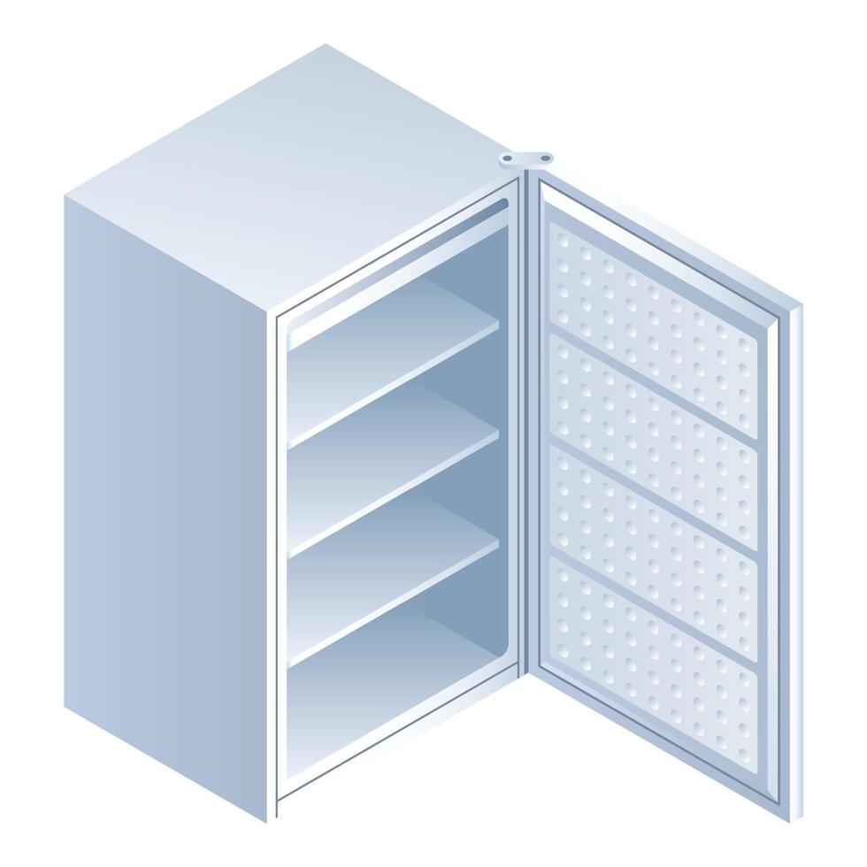 Open fridge icon, isometric style vector