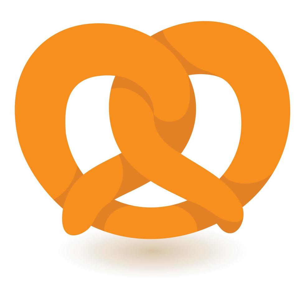 Soft pretzel icon, flat style vector