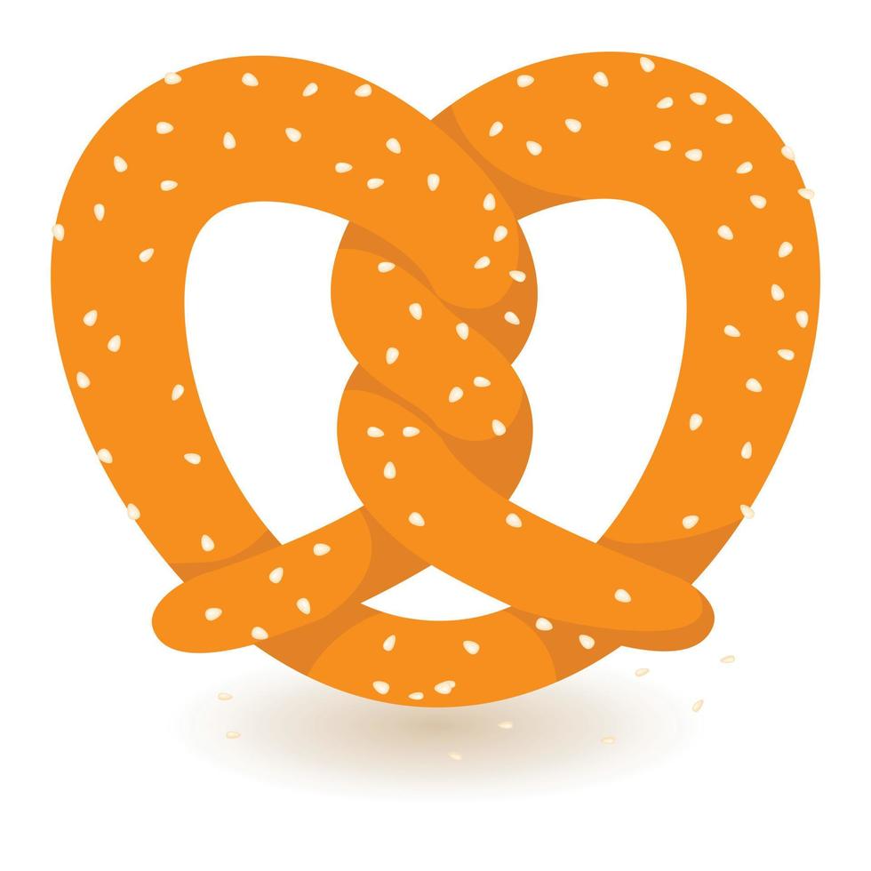 Salt pretzel icon, flat style vector