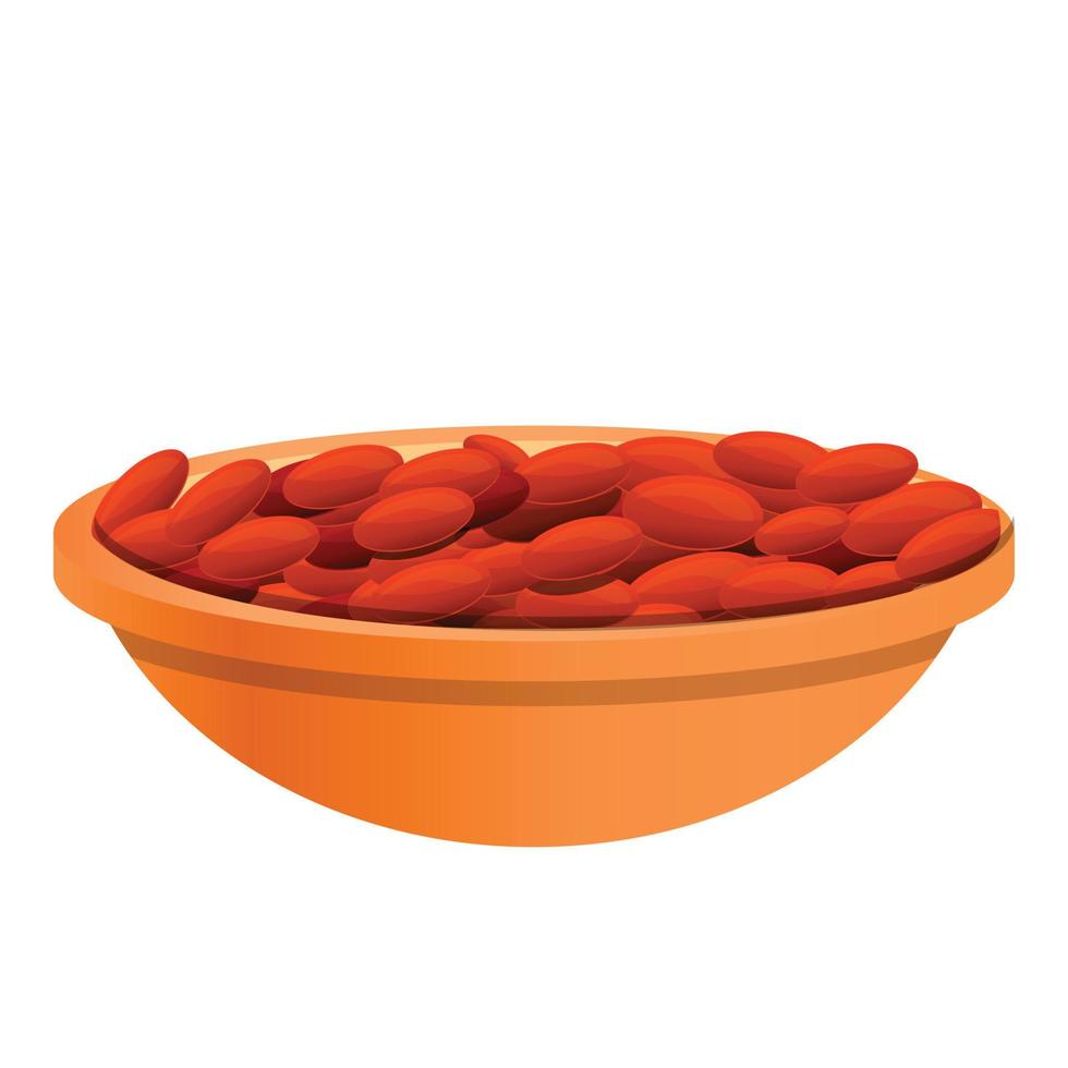 Peanuts plate icon, cartoon style vector