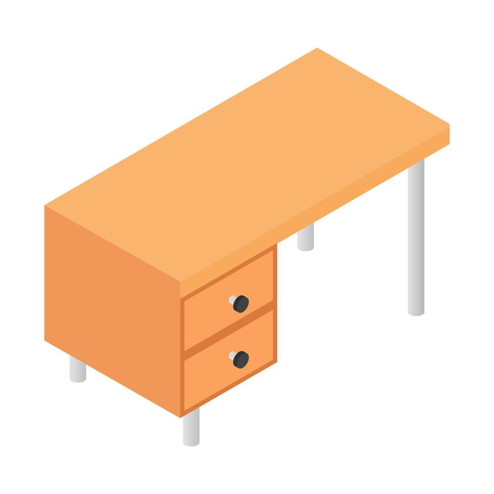 Office table isometric 3d icon vector