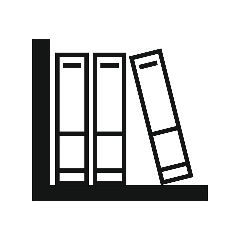 Folders on the shelf simple icon vector