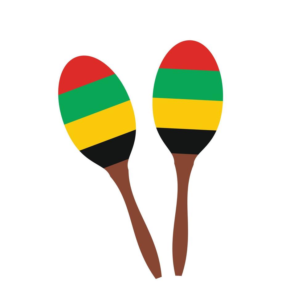 2 maracas flat icon vector