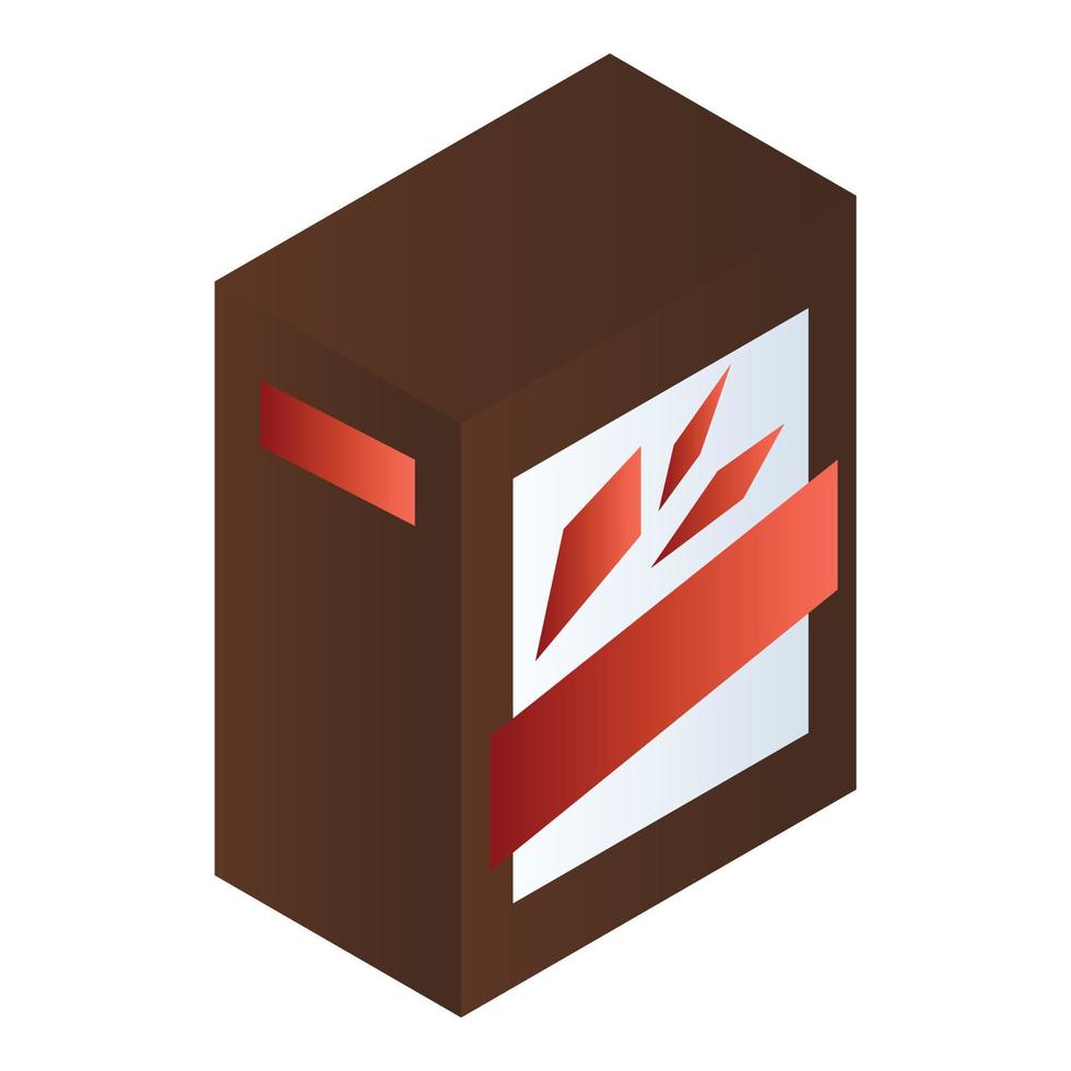 Black tea box icon, isometric style vector