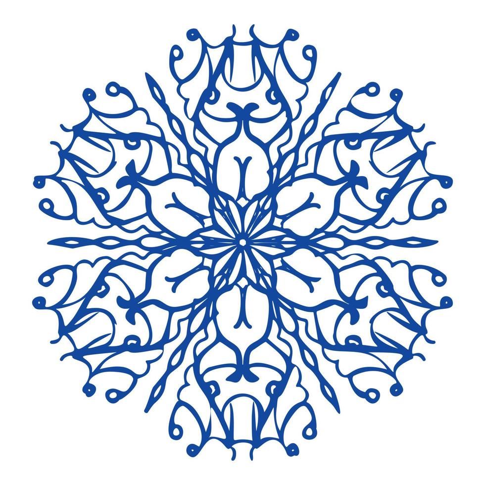 Blue snowflake icon, simple style vector