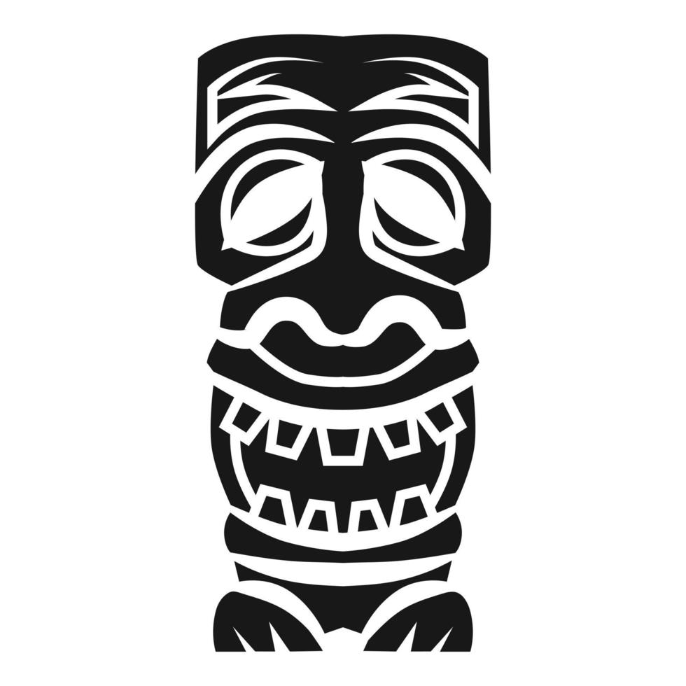 Tribal wood idol icon, simple style vector