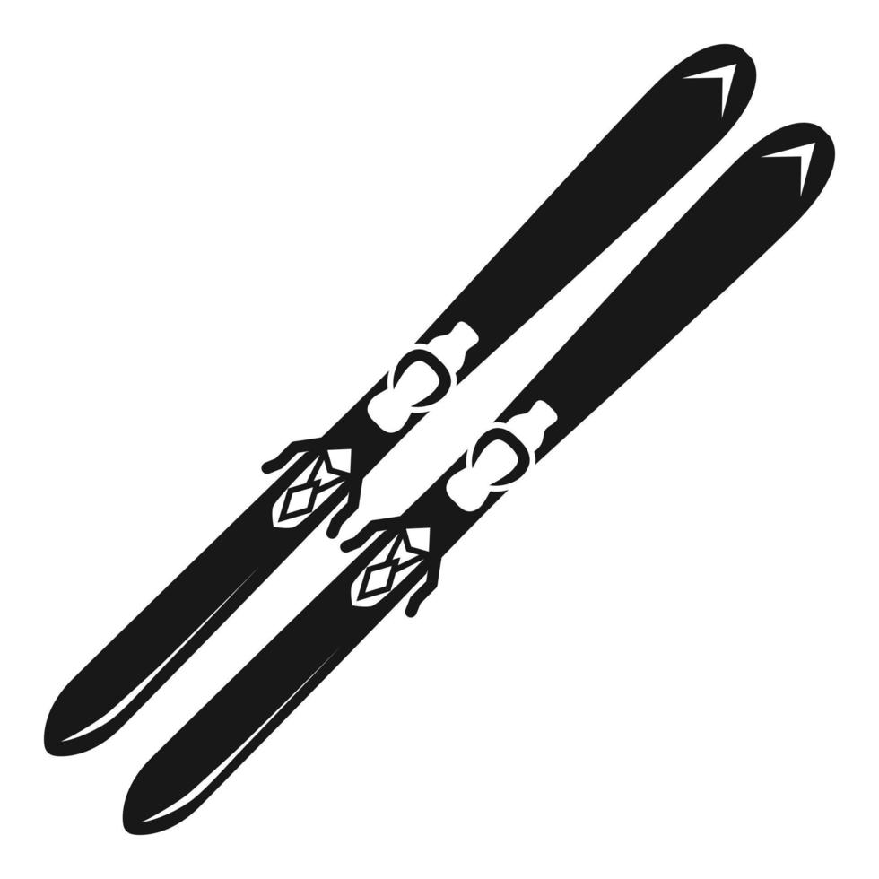 Skis icon, simple style vector
