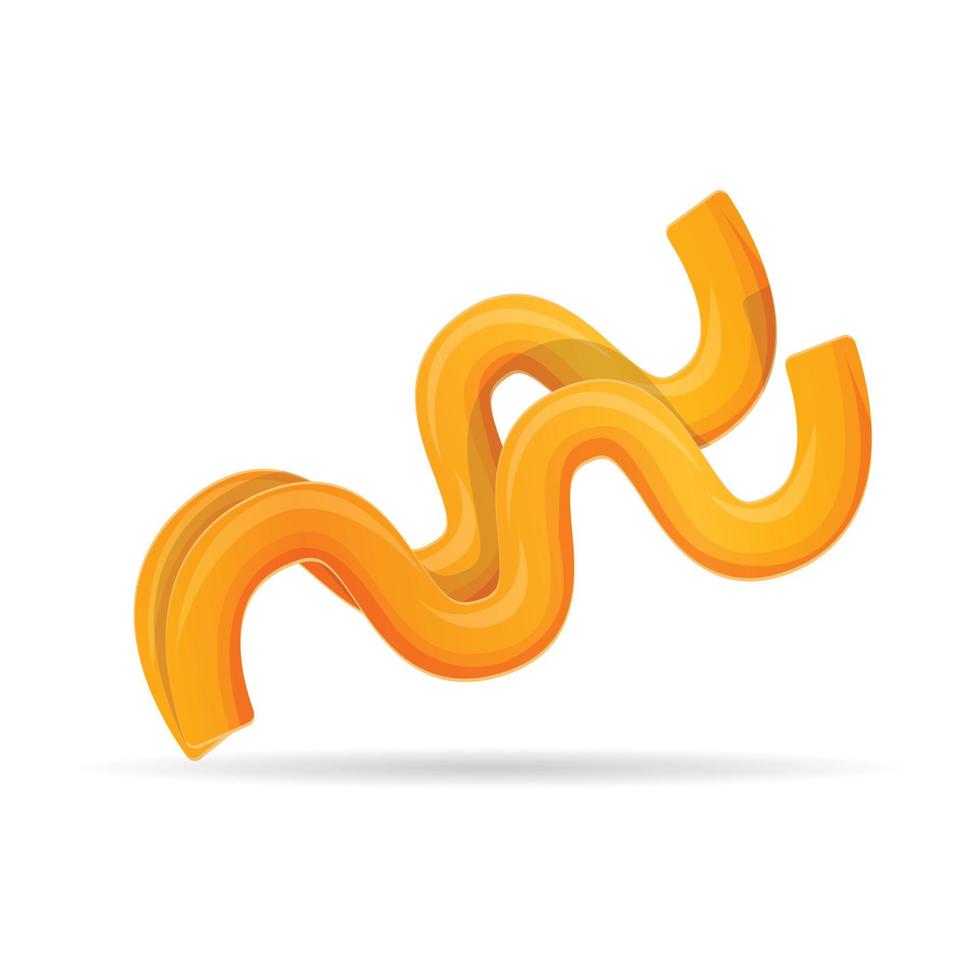 Fussili pasta icon, cartoon style vector