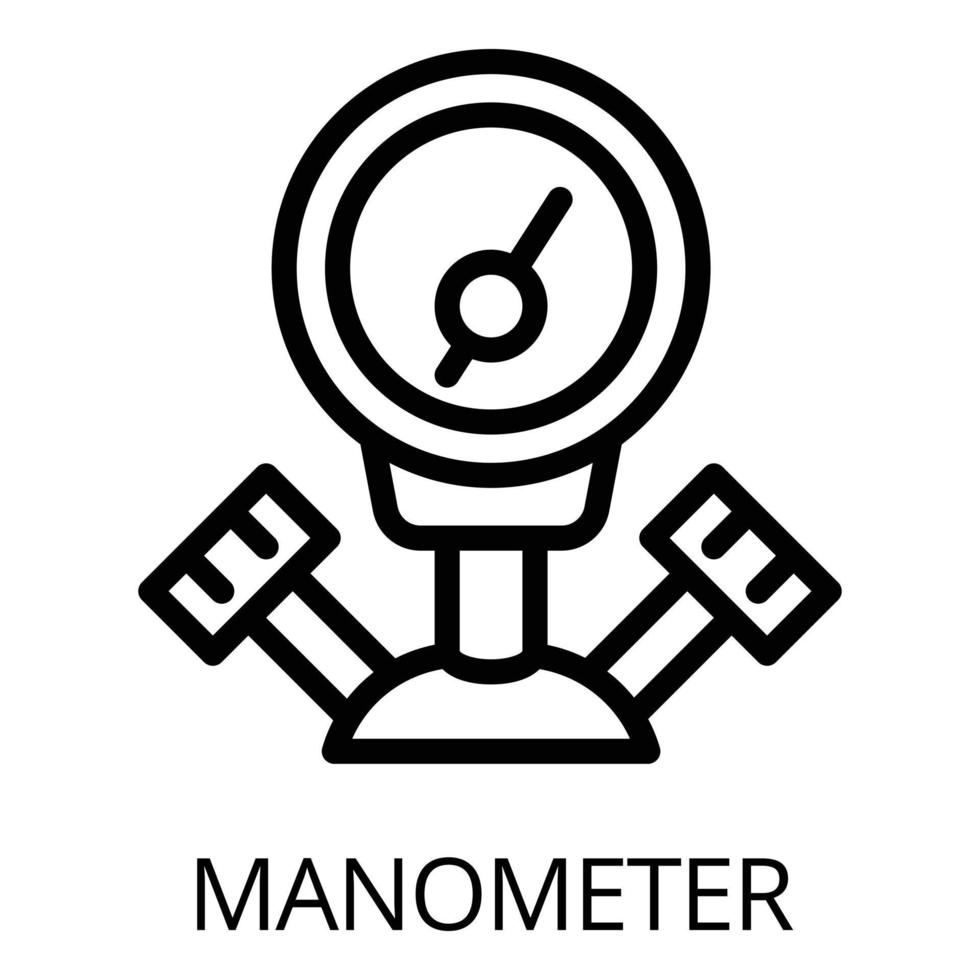 Gas welder manometer icon, outline style vector