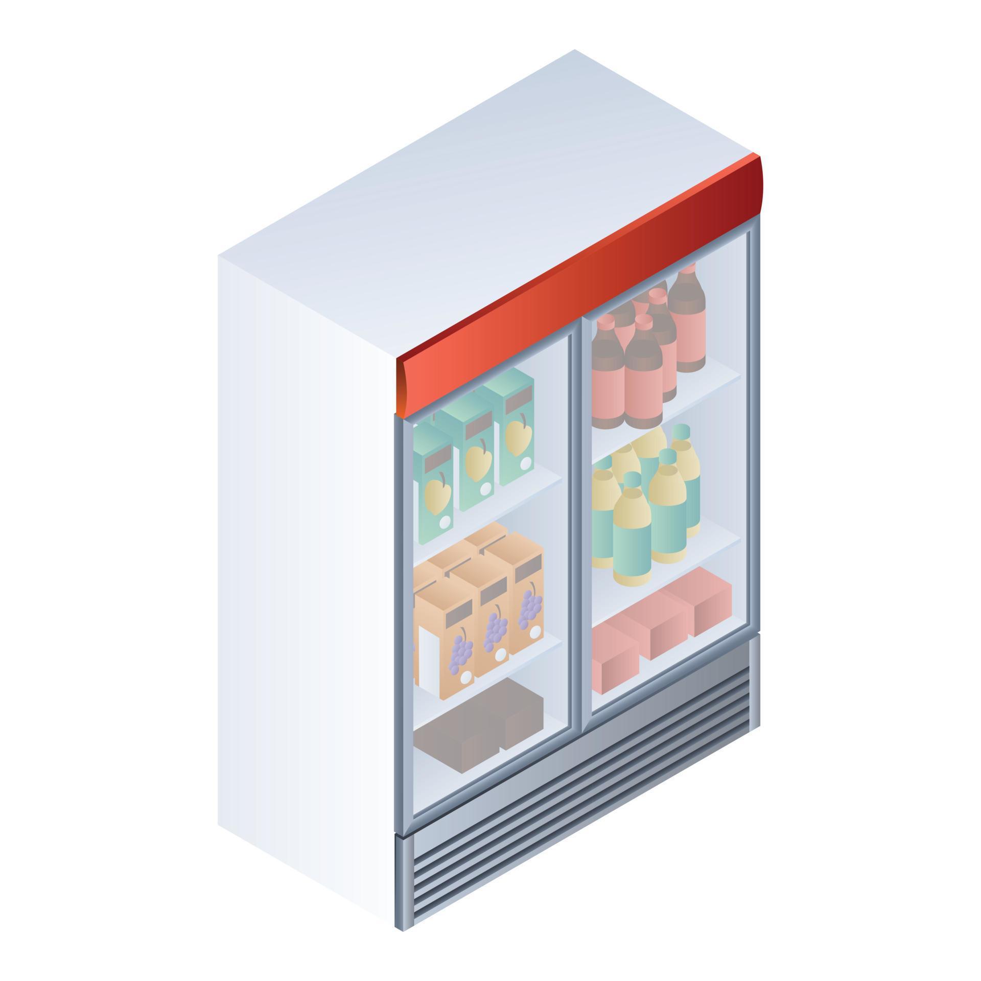 Full drink fridge icon, isometric style 14182055 Vector Art at Vecteezy
