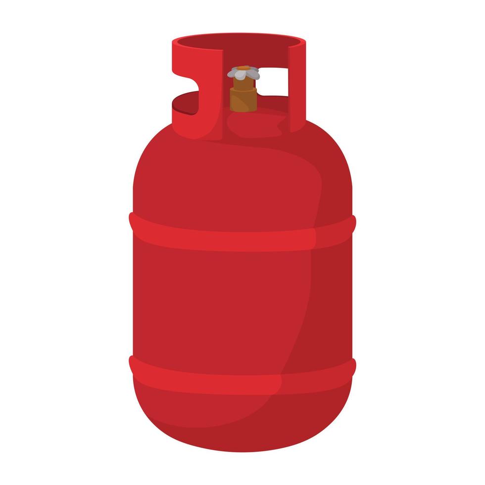 Red gas bottle cartoon icon vector