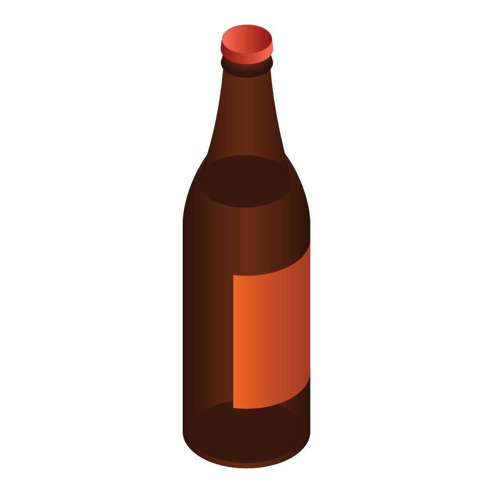 icono de botella de cerveza, estilo isométrico vector