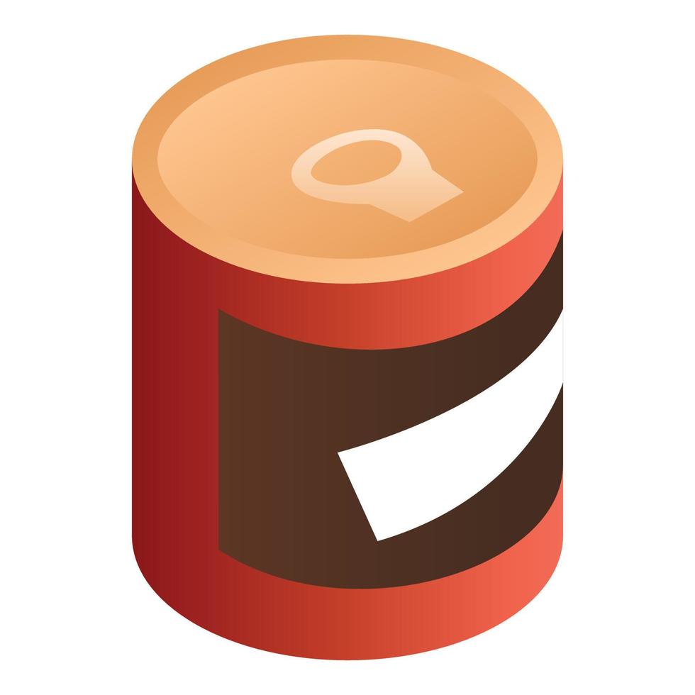 Red tin can icon, isometric style vector